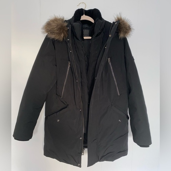 ANDREW MARC Ventura Lamb Fur-Lined & Faux Fur-Trimmed Parka in Black Men’s Sz S - Picture 9 of 16